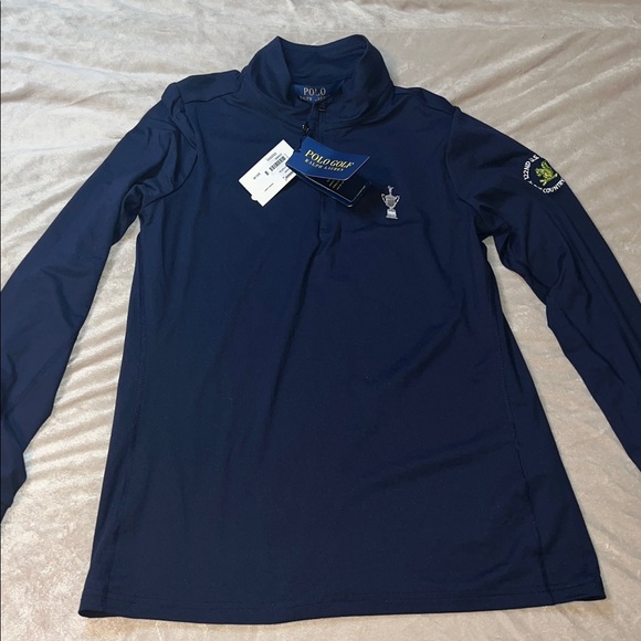 NWT Polo by Ralph Lauren Navy Long Sleeve Tee Golf 122nd US Open half Zip - Picture 1 of 6
